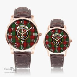 Scottish MacPhail Family Crest Quartz Watch With Leather Strap - Tartan Watch Instafamous Quartz Leather Strap Plaid Watch Scottish Plaid Tartan Plaid - ScotsTee - scotstee.com