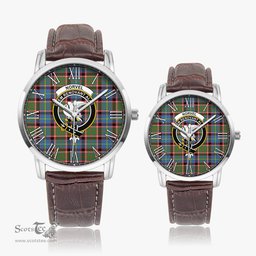 Scottish Norvel Family Crest Quartz Watch With Leather Strap - Tartan Watch Instafamous Quartz Leather Strap Plaid Watch Scottish Plaid Tartan Plaid - ScotsTee - scotstee.com
