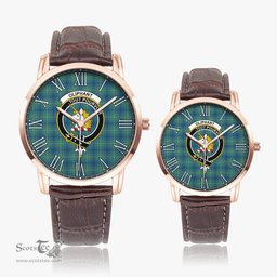 Scottish Oliphant Ancient Family Crest Quartz Watch With Leather Strap - Tartan Watch Instafamous Quartz Leather Strap Plaid Watch Scottish Plaid Tartan Plaid - ScotsTee - scotstee.com