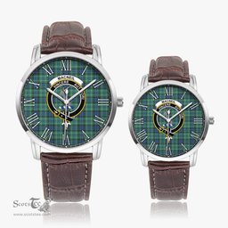 Scottish MacNeil of Colonsay Ancient Family Crest Quartz Watch With Leather Strap - Tartan Watch Instafamous Quartz Leather Strap Plaid Watch Scottish Plaid Tartan Plaid - ScotsTee - scotstee.com
