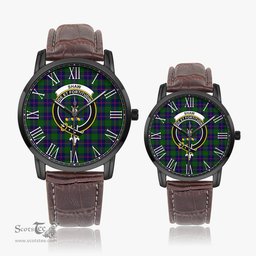 Scottish Shaw Modern Family Crest Quartz Watch With Leather Strap - Tartan Watch Instafamous Quartz Leather Strap Plaid Watch Scottish Plaid Tartan Plaid - ScotsTee - scotstee.com