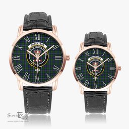 Scottish Robertson Hunting Family Crest Quartz Watch With Leather Strap - Tartan Watch Instafamous Quartz Leather Strap Plaid Watch Scottish Plaid Tartan Plaid - ScotsTee - scotstee.com