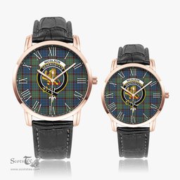 Scottish Nicolson Hunting Ancient Family Crest Quartz Watch With Leather Strap - Tartan Watch Instafamous Quartz Leather Strap Plaid Watch Scottish Plaid Tartan Plaid - ScotsTee - scotstee.com