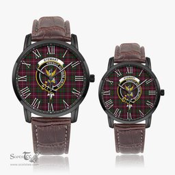 Scottish Stewart of Bute Hunting Family Crest Quartz Watch With Leather Strap - Tartan Watch Instafamous Quartz Leather Strap Plaid Watch Scottish Plaid Tartan Plaid - ScotsTee - scotstee.com