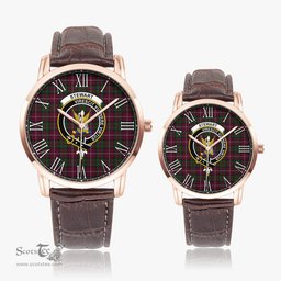 Scottish Stewart of Bute Hunting Family Crest Quartz Watch With Leather Strap - Tartan Watch Instafamous Quartz Leather Strap Plaid Watch Scottish Plaid Tartan Plaid - ScotsTee - scotstee.com