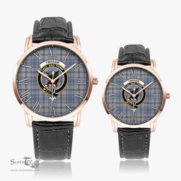 Scottish Tweedie Family Crest Quartz Watch With Leather Strap - Tartan Watch Instafamous Quartz Leather Strap Plaid Watch Scottish Plaid Tartan Plaid - ScotsTee - scotstee.com