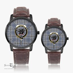 Scottish Tweedie Family Crest Quartz Watch With Leather Strap - Tartan Watch Instafamous Quartz Leather Strap Plaid Watch Scottish Plaid Tartan Plaid - ScotsTee - scotstee.com