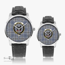 Scottish Tweedie Family Crest Quartz Watch With Leather Strap - Tartan Watch Instafamous Quartz Leather Strap Plaid Watch Scottish Plaid Tartan Plaid - ScotsTee - scotstee.com
