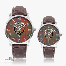 Scottish Matheson Ancient Family Crest Quartz Watch With Leather Strap - Tartan Watch Instafamous Quartz Leather Strap Plaid Watch Scottish Plaid Tartan Plaid - ScotsTee - scotstee.com