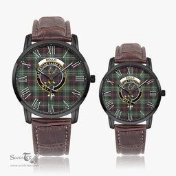 Scottish Rollo Hunting Family Crest Quartz Watch With Leather Strap - Tartan Watch Instafamous Quartz Leather Strap Plaid Watch Scottish Plaid Tartan Plaid - ScotsTee - scotstee.com