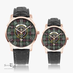Scottish Rollo Hunting Family Crest Quartz Watch With Leather Strap - Tartan Watch Instafamous Quartz Leather Strap Plaid Watch Scottish Plaid Tartan Plaid - ScotsTee - scotstee.com