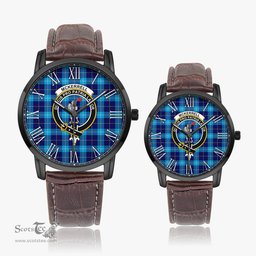 Scottish McKerrell Family Crest Quartz Watch With Leather Strap - Tartan Watch Instafamous Quartz Leather Strap Plaid Watch Scottish Plaid Tartan Plaid - ScotsTee - scotstee.com