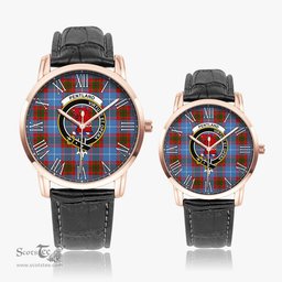 Scottish Pentland Family Crest Quartz Watch With Leather Strap - Tartan Watch Instafamous Quartz Leather Strap Plaid Watch Scottish Plaid Tartan Plaid - ScotsTee - scotstee.com