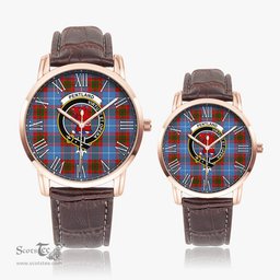 Scottish Pentland Family Crest Quartz Watch With Leather Strap - Tartan Watch Instafamous Quartz Leather Strap Plaid Watch Scottish Plaid Tartan Plaid - ScotsTee - scotstee.com