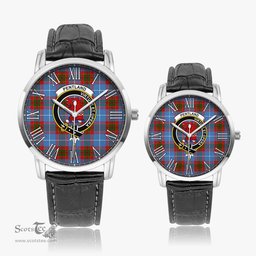 Scottish Pentland Family Crest Quartz Watch With Leather Strap - Tartan Watch Instafamous Quartz Leather Strap Plaid Watch Scottish Plaid Tartan Plaid - ScotsTee - scotstee.com