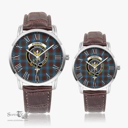 Scottish Stewart Royal Blue Family Crest Quartz Watch With Leather Strap - Tartan Watch Instafamous Quartz Leather Strap Plaid Watch Scottish Plaid Tartan Plaid - ScotsTee - scotstee.com