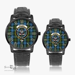 Scottish MacNeil of Barra Family Crest Quartz Watch With Leather Strap - Tartan Watch Instafamous Quartz Leather Strap Plaid Watch Scottish Plaid Tartan Plaid - ScotsTee - scotstee.com
