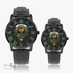 Scottish Sinclair Hunting Family Crest Quartz Watch With Leather Strap - Tartan Watch Instafamous Quartz Leather Strap Plaid Watch Scottish Plaid Tartan Plaid - ScotsTee - scotstee.com