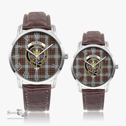 Scottish Stewart Dress Family Crest Quartz Watch With Leather Strap - Tartan Watch Instafamous Quartz Leather Strap Plaid Watch Scottish Plaid Tartan Plaid - ScotsTee - scotstee.com