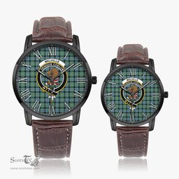 Scottish Melville Ancient Family Crest Quartz Watch With Leather Strap - Tartan Watch Instafamous Quartz Leather Strap Plaid Watch Scottish Plaid Tartan Plaid - ScotsTee - scotstee.com