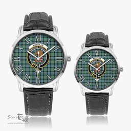 Scottish Melville Ancient Family Crest Quartz Watch With Leather Strap - Tartan Watch Instafamous Quartz Leather Strap Plaid Watch Scottish Plaid Tartan Plaid - ScotsTee - scotstee.com