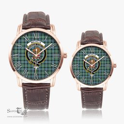 Scottish Melville Ancient Family Crest Quartz Watch With Leather Strap - Tartan Watch Instafamous Quartz Leather Strap Plaid Watch Scottish Plaid Tartan Plaid - ScotsTee - scotstee.com