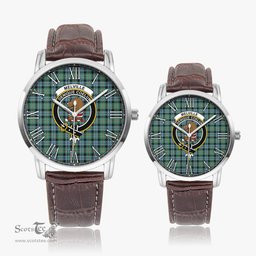 Scottish Melville Ancient Family Crest Quartz Watch With Leather Strap - Tartan Watch Instafamous Quartz Leather Strap Plaid Watch Scottish Plaid Tartan Plaid - ScotsTee - scotstee.com