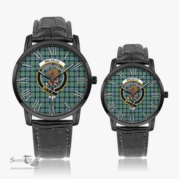 Scottish Melville Ancient Family Crest Quartz Watch With Leather Strap - Tartan Watch Instafamous Quartz Leather Strap Plaid Watch Scottish Plaid Tartan Plaid - ScotsTee - scotstee.com