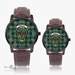 Scottish Swinton Family Crest Quartz Watch With Leather Strap - Tartan Watch Instafamous Quartz Leather Strap Plaid Watch Scottish Plaid Tartan Plaid - ScotsTee - scotstee.com