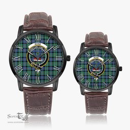 Scottish Rose Hunting Ancient Family Crest Quartz Watch With Leather Strap - Tartan Watch Instafamous Quartz Leather Strap Plaid Watch Scottish Plaid Tartan Plaid - ScotsTee - scotstee.com