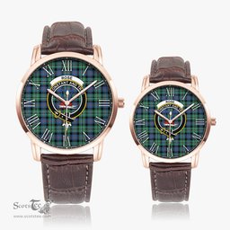 Scottish Rose Hunting Ancient Family Crest Quartz Watch With Leather Strap - Tartan Watch Instafamous Quartz Leather Strap Plaid Watch Scottish Plaid Tartan Plaid - ScotsTee - scotstee.com