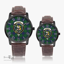 Scottish Oliphant Family Crest Quartz Watch With Leather Strap - Tartan Watch Instafamous Quartz Leather Strap Plaid Watch Scottish Plaid Tartan Plaid - ScotsTee - scotstee.com