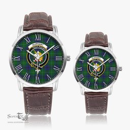 Scottish Oliphant Family Crest Quartz Watch With Leather Strap - Tartan Watch Instafamous Quartz Leather Strap Plaid Watch Scottish Plaid Tartan Plaid - ScotsTee - scotstee.com