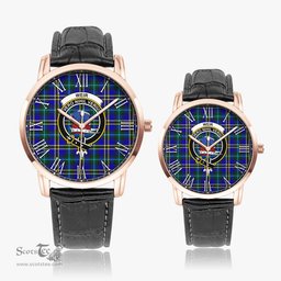 Scottish Weir Modern Family Crest Quartz Watch With Leather Strap - Tartan Watch Instafamous Quartz Leather Strap Plaid Watch Scottish Plaid Tartan Plaid - ScotsTee - scotstee.com