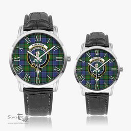 Scottish Paterson Family Crest Quartz Watch With Leather Strap - Tartan Watch Instafamous Quartz Leather Strap Plaid Watch Scottish Plaid Tartan Plaid - ScotsTee - scotstee.com