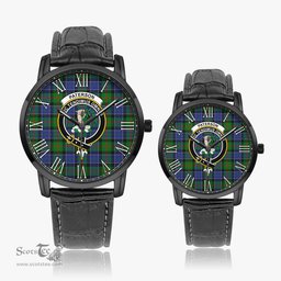 Scottish Paterson Family Crest Quartz Watch With Leather Strap - Tartan Watch Instafamous Quartz Leather Strap Plaid Watch Scottish Plaid Tartan Plaid - ScotsTee - scotstee.com