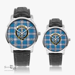 Scottish Roberton Family Crest Quartz Watch With Leather Strap - Tartan Watch Instafamous Quartz Leather Strap Plaid Watch Scottish Plaid Tartan Plaid - ScotsTee - scotstee.com