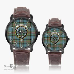 Scottish Walkinshaw Family Crest Quartz Watch With Leather Strap - Tartan Watch Instafamous Quartz Leather Strap Plaid Watch Scottish Plaid Tartan Plaid - ScotsTee - scotstee.com