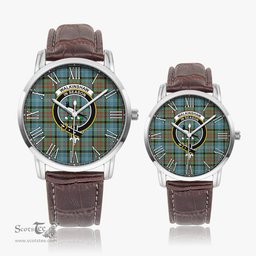Scottish Walkinshaw Family Crest Quartz Watch With Leather Strap - Tartan Watch Instafamous Quartz Leather Strap Plaid Watch Scottish Plaid Tartan Plaid - ScotsTee - scotstee.com