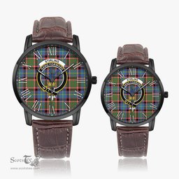 Scottish Stirling Bannockburn Family Crest Quartz Watch With Leather Strap - Tartan Watch Instafamous Quartz Leather Strap Plaid Watch Scottish Plaid Tartan Plaid - ScotsTee - scotstee.com
