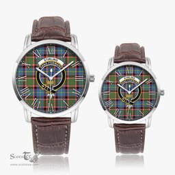 Scottish Stirling Bannockburn Family Crest Quartz Watch With Leather Strap - Tartan Watch Instafamous Quartz Leather Strap Plaid Watch Scottish Plaid Tartan Plaid - ScotsTee - scotstee.com