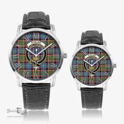 Scottish Stirling Bannockburn Family Crest Quartz Watch With Leather Strap - Tartan Watch Instafamous Quartz Leather Strap Plaid Watch Scottish Plaid Tartan Plaid - ScotsTee - scotstee.com