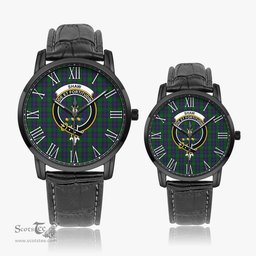 Scottish Shaw Family Crest Quartz Watch With Leather Strap - Tartan Watch Instafamous Quartz Leather Strap Plaid Watch Scottish Plaid Tartan Plaid - ScotsTee - scotstee.com