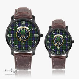Scottish Mowat Family Crest Quartz Watch With Leather Strap - Tartan Watch Instafamous Quartz Leather Strap Plaid Watch Scottish Plaid Tartan Plaid - ScotsTee - scotstee.com