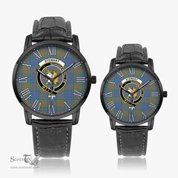 Scottish Stewart of Appin Hunting Ancient Family Crest Quartz Watch With Leather Strap - Tartan Watch Instafamous Quartz Leather Strap Plaid Watch Scottish Plaid Tartan Plaid - ScotsTee - scotstee.com