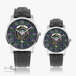Scottish Wood Modern Family Crest Quartz Watch With Leather Strap - Tartan Watch Instafamous Quartz Leather Strap Plaid Watch Scottish Plaid Tartan Plaid - ScotsTee - scotstee.com