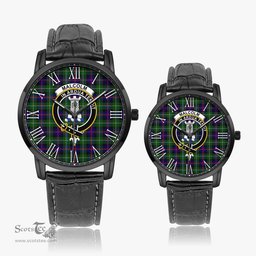 Scottish Malcolm Family Crest Quartz Watch With Leather Strap - Tartan Watch Instafamous Quartz Leather Strap Plaid Watch Scottish Plaid Tartan Plaid - ScotsTee - scotstee.com