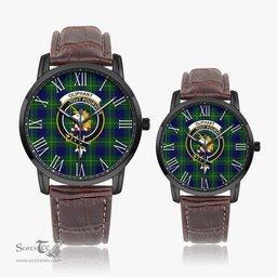 Scottish Oliphant Modern Family Crest Quartz Watch With Leather Strap - Tartan Watch Instafamous Quartz Leather Strap Plaid Watch Scottish Plaid Tartan Plaid - ScotsTee - scotstee.com