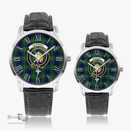 Scottish Oliphant Modern Family Crest Quartz Watch With Leather Strap - Tartan Watch Instafamous Quartz Leather Strap Plaid Watch Scottish Plaid Tartan Plaid - ScotsTee - scotstee.com