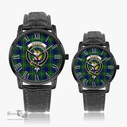 Scottish Oliphant Modern Family Crest Quartz Watch With Leather Strap - Tartan Watch Instafamous Quartz Leather Strap Plaid Watch Scottish Plaid Tartan Plaid - ScotsTee - scotstee.com